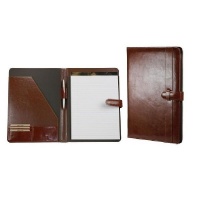 Adpel A4 Vitello Leather Folder with Tab closure - Brown Photo