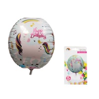 Bulk Pack x 4 Balloon Helium Foil Happy Birthday Unicorn 45cm Photo