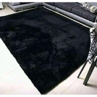 Carl Tee Collections Black Fluffy Rug Photo