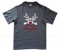 Christmas T Shirt for Kids- Rain dear with merry glitter Photo