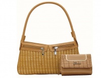 Fino Uniquely Designed Bamboo Woven Handbag with Purse Photo