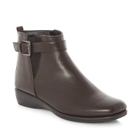 Gx & Co Ladies Ankle Boot With Buckle And Zip - Brown 52148 Photo