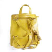 Bag Addict NUVO Ruwan Genuine Leather Backpack/Sling Bag - Mustard Yellow Photo