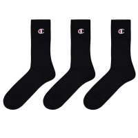 Champion Mens 3 Pack Logo Socks - Black - 40-42 [Parallel Import] Photo