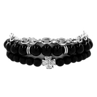 Androgyny 3 pack cross bead & curb chain bracelets Photo