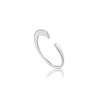 Ania Haie Geometry Curved Adjustable Ring - Rhodium Photo