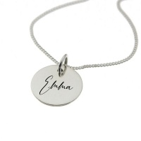 ""Emma" Personalised Engraved Necklace in Sterling Silver" Photo