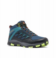 Columbia Men's Wayfinder Outdry Hiking Shoes in Petrol Blue Tangy Orange Photo