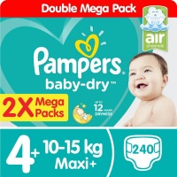Pampers Baby Dry - Size 4 Double Mega Pack - 240 Nappies Photo