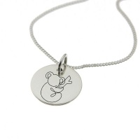 Koala Bear Engrave Sterling Silver Necklace with Chain Photo