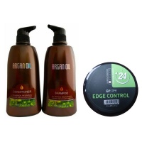 Moroccan Argan Oil - 750ml - Sulfate-free and GoCare Edge Control Pomade 120 Photo
