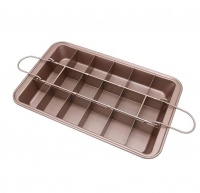 Carbon Steel Non-Stick Bakeware 18 Cavity Brownie Pan Baking Tray Photo