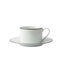 Jenna Clifford - Premium Porcelain Cup & Saucer With Black Band Set of 4 Photo