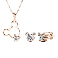 Destiny Mickey Mouse Set With Crystals From Swarovski - Rose gold Photo