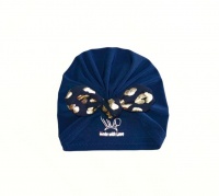 Baby Makia Blue Printed Bow Turban - Limited Edition Photo