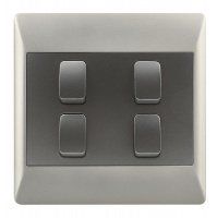 4 Lever 1 Way Light Switch for 4 X 4 Electrical Box In White Photo