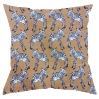 Brown Pillow/scatter cushion cover with Zebras Photo