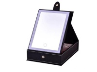Jewelry Box Organize with USB Lighted Makeup Mirror - Black Photo