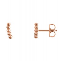 9k Rose Gold Mini Beaded Climber Earrings Photo