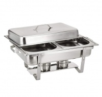 High Quality Stainless Steel Food Warming Double Pan Chafing Dish - 9 Ltr Photo