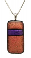925 Sterling Silver Necklace with Dichroic Glass Pendant Photo