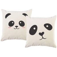 PepperSt - Scatter Cushion Cover Set - Panda Faces Photo