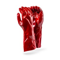 Dromex Std Weight Red PVC Coated Elbow 35cm Gloves Photo