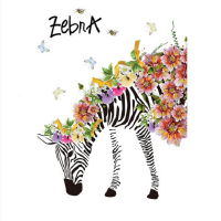 AOOYOU 3D Floral Zebra Art Sticker for Wall Decoration Photo