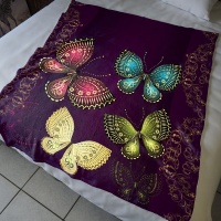 Print with Passion Metallic Butterflies Fleece Lap Blanket Photo