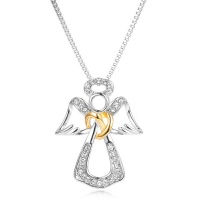 Crystalize 925 Sterling Silver Angel Necklace with Swarovski Crystal Photo