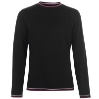 Pierre Cardin Mens Tipped Crew Knit - Black [Parallel Import] Photo