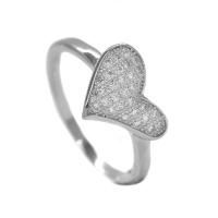 Silverbird 925 Sterling Silver Cubic Zirconia Heart Ring Photo