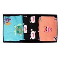 Shoset Fun Socks Gift Set - 3 Pairs- Women - Size 4-7- Cute Animals Photo