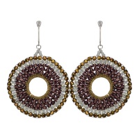 Dimzique Jewellery - Crystal Beaded Earrings - Brown and Grape Photo