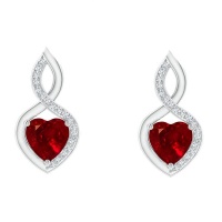 Civetta Spark Infinity Heart Earring-Swarovski Ruby Crystal Photo