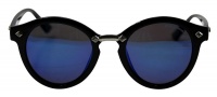Lentes & Marcos "Blom" UV400 Black/Blue Round Reflective Sunglasses Photo