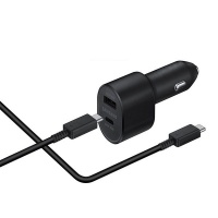 Samsung Original PD Dual Port Car Charger 45W/15W With USB-C Cable - Black Photo