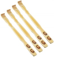 Bamboo Back Scratcher With Massage Wheel Photo