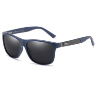 Dubery High Quality Men's Polarized Sunglasses - Black Lens & Blue Frame Photo