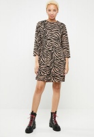 Women's Missguided Jersey Zebra Half Sleeve Smock Dress - Brown Photo