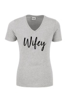 Love Sparkles Love & Sparkles Grey ladies Wifey T Shirt for the bride Photo
