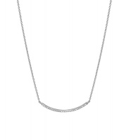 Art Jewellers - 925 Sterling Silver C.Z Curved Bar Necklace Photo