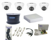 Hikvision 4CH 1MP Advanced Dome KIT With ZAtech RG59 Cable Photo