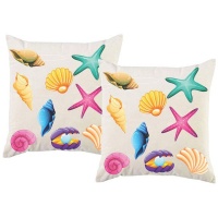 PepperSt - Scatter Cushion Cover Set - Colourful Sea Shells Photo