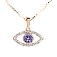 Stella Luna Evil Eye Necklace with Swarovski Tanzanite Crystal Rosegold Photo