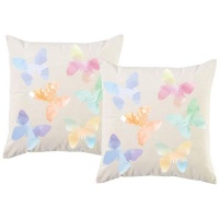 PepperSt - Scatter Cushion Cover Set - Water Colour Butterflies Photo