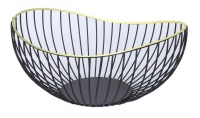 Continental Homeware Black Fruit Basket With Gold Ring Photo