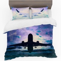 Print with Passion Aviation Themed Duvet Cover Set Photo