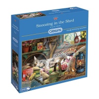 Gibsons Jigsaw Puzzle - - Snoozing in the Shed - 1000 Piece Photo