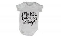BuyAbility My 1st Valentine's Day - Hearts - Short Sleeve - Baby Grow Photo